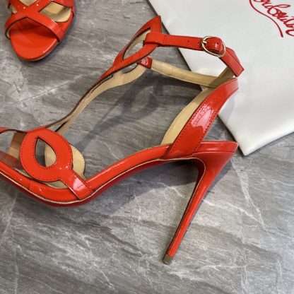 ChristianLouboutin patent leather glossy sandals high heels - Image 7
