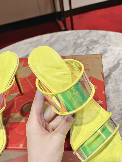 Christian Louboutin Fashion Neon Yellow Just Loub High Heel Sandals - Image 7