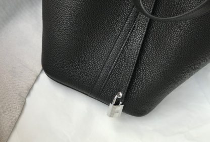 Hermès black and silver unique lightweight wear-resistant and waterproof basket bag - Image 7
