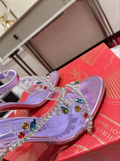 Christian Louboutin crystal chain high-heeled sandals - Image 7