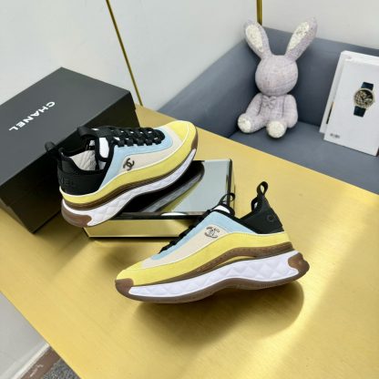 Chanel classic yellow and blue mix and match fashion casual dad shoes for men and women - Image 7