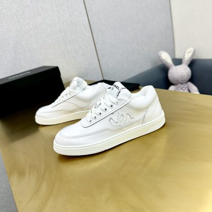 Chanel White Classic Design Casual Sneakers - Image 7