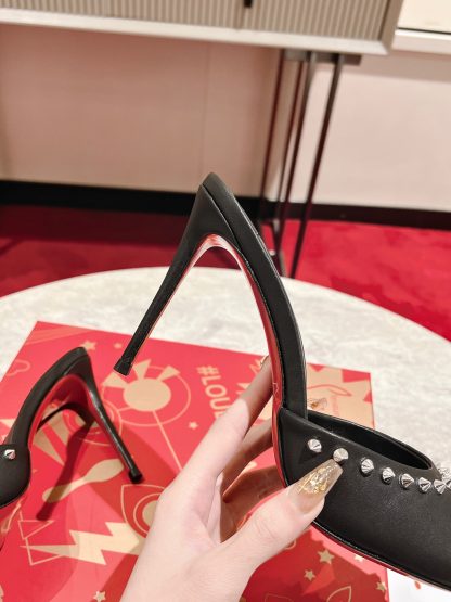 ChristianLouboutin fish mouth studded sandals high heels - Image 7