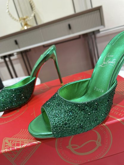 ChristianLouboutin fish mouth diamond sandals high heels - Image 5