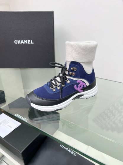 Chanel dark blue socks casual sneakers - Image 6