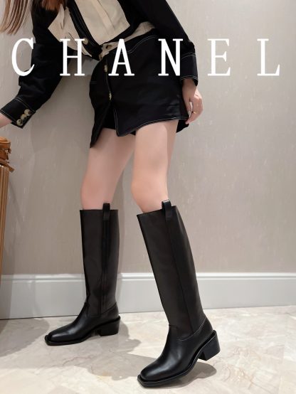Chanel autumn and winter high-end custom black catwalk luxury boots - Image 6