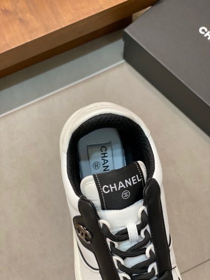 Chanel autumn and winter new gray and white fashionable cowhide breathable sneakers - Image 7