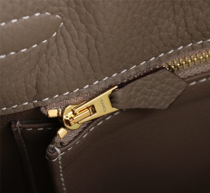 Hermes Elephant Grey Kelly Handbag Size 28cm 25cm - Image 7