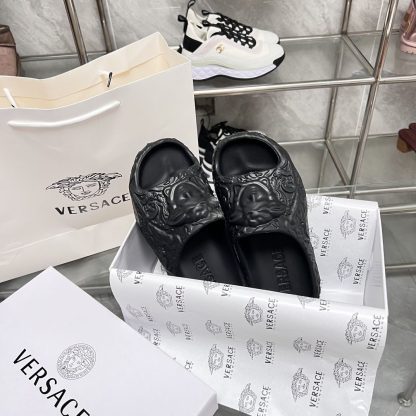 VERSACE Classic Black Fashion Slippers - Image 7