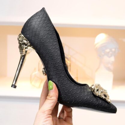 VERSACE Fashionable Fish Pattern Temperament High Heels - Image 7