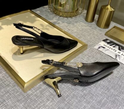 VERSACE new low heel slingback sandals high heels - Image 5