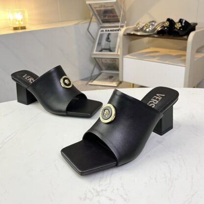 VERSACE new square head thick heel sandals high heels - Image 7