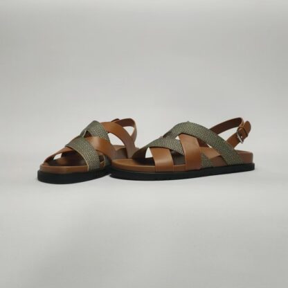 Hermès dark brown couple's braided sandals - Image 7