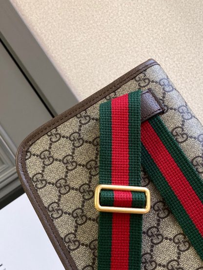 Gucci vintage style canvas woven strap shoulder bag - Image 6