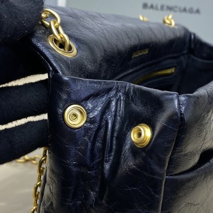 Balenciaga Monaco fluffy bag black and gold mini chain bag - Image 7