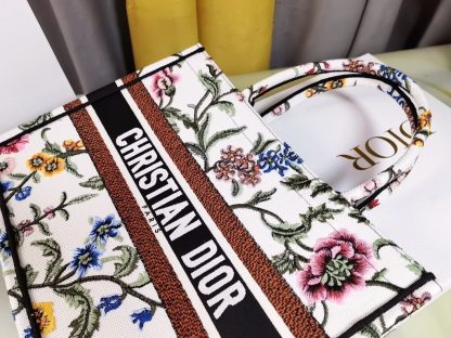 Dior White Iris Medium Book Tote Handbag - Image 7