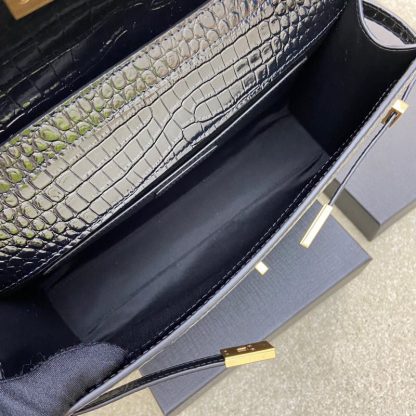 Ysl black crocodile pattern 𝑴𝒂𝒏𝒉𝒂𝒕𝒕𝒂𝒏 baguette bag - Image 7