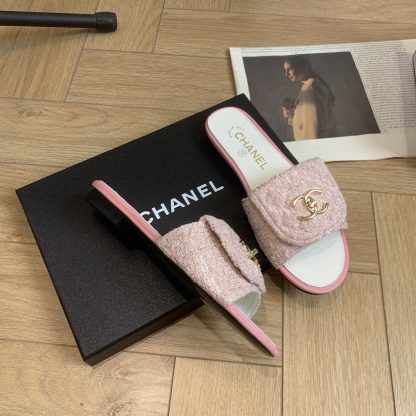 Chanel early autumn pink cute sweet fashionable slippers - Image 7