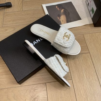 Chanel early autumn white cute sweet special and advanced slippers - Image 7
