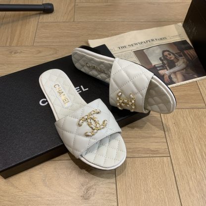 Chanel all-match white slimming slippers - Image 7