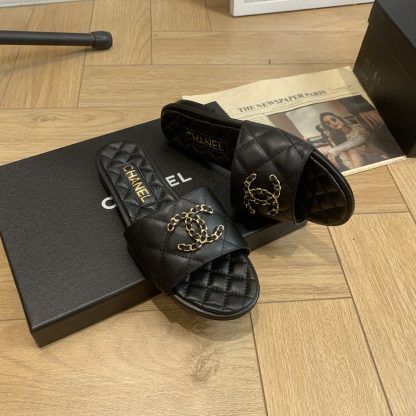 Chanel versatile black temperament and beautiful lazy slippers - Image 7