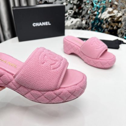 Chanel early spring pink dancing shoes series retro European and American new slippers heel height 7cm - Image 7