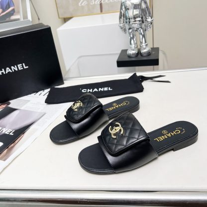 Chanel Early Spring Black Full Retro Slippers - Image 7