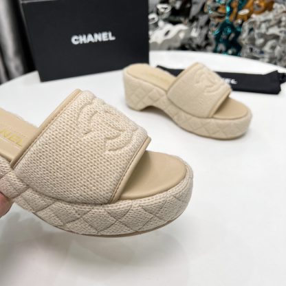 Chanel Early Spring Apricot Dance Shoes Series Retro European and American New Slippers Heel Height 7cm - Image 7