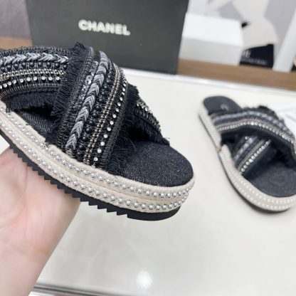 Chanel Early Spring Black and Gray Series Small Round Toe Hot Brick Slippers - Image 7