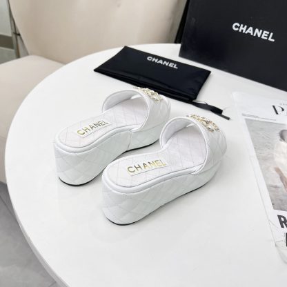 Chanel Spring/Summer Dance Shoes Series White European and American Show New Slippers Heel Height 6.5cm - Image 7