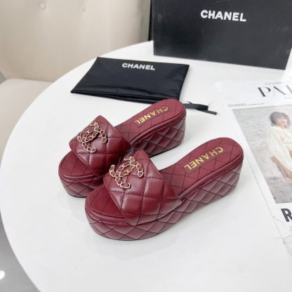 Chanel Spring/Summer Dance Shoes Series Red European and American Catwalk New Slippers Heel Height 6.5cm - Image 7