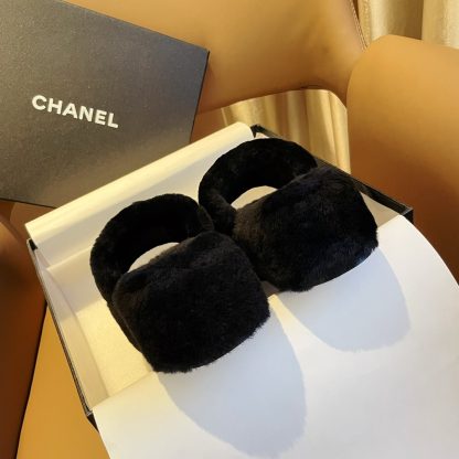 Chanel new black pure natural lambswool slippers - Image 7