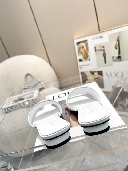 Dior white elegant everyday low-heeled sandals - Image 7