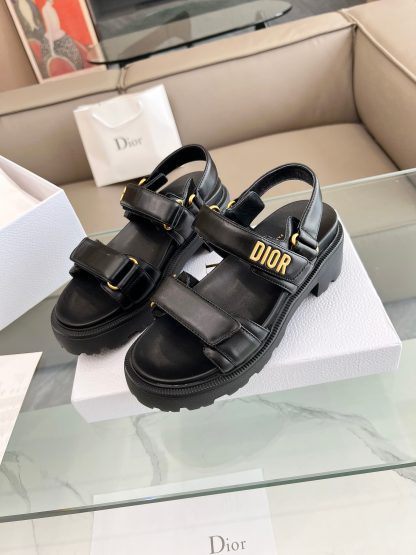 Dior popular black thick-soled mid-heel sandals - Image 7