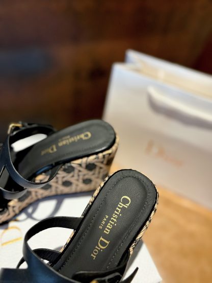 Dior black wedge sandals - Image 7