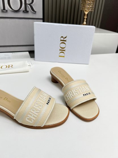 Dior monogram embroidered leather high-heeled sandals - Image 7