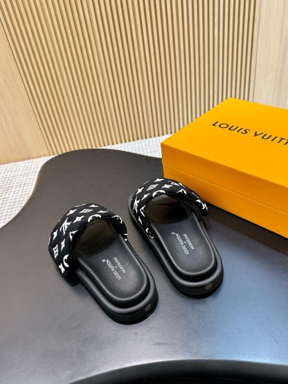 Louis Vuitton embossed logo slippers Pool Pillow Comfort flat slides - Image 7