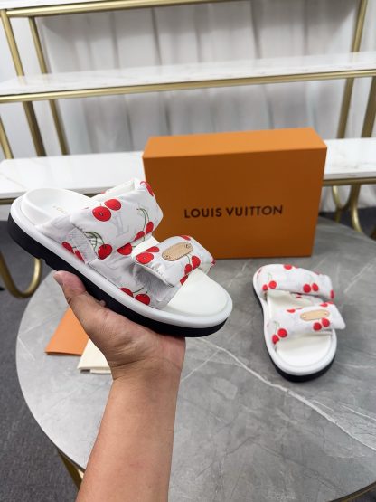 Louis Vuitton embossed logo slippers Pool Pillow Comfort flat slides - Image 6