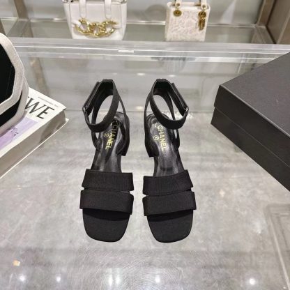 Chanel black spring and summer new classic sandals, heel height 5cm - Image 8