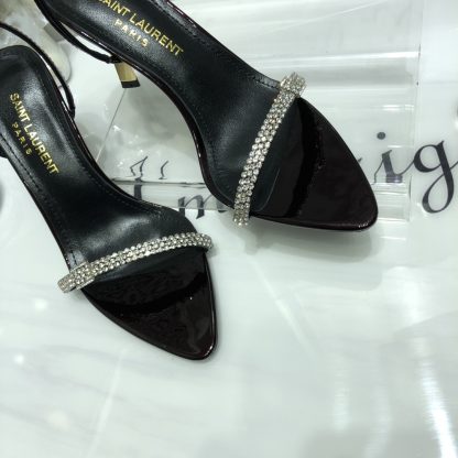 Ysl luxury metallic high-heeled sandals - Image 7