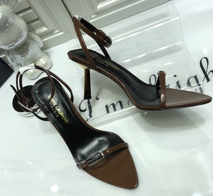 Ysl luxury metal heel sandals elegant high heels - Image 7