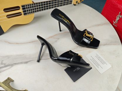 Ysl thin-heeled Ysl letter elegant high-heeled sandals - Image 7