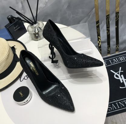Ysl new style full diamond crystal high heels - Image 7
