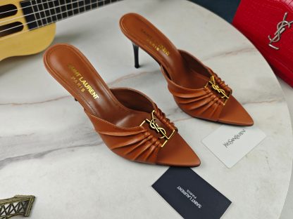Ysl brown stiletto high-heeled sandals - Image 7