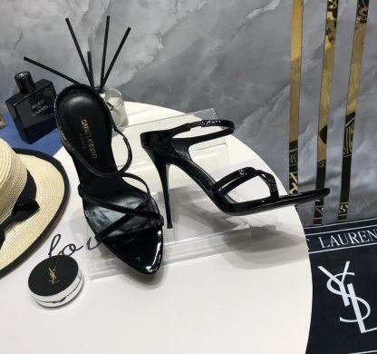 Ysl lacquered high-heeled sandals stylish elegant heels - Image 8