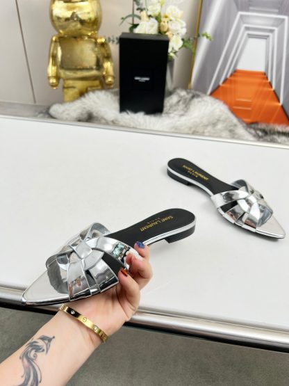 Ysl flat pointed toe fashion slippers - Image 8