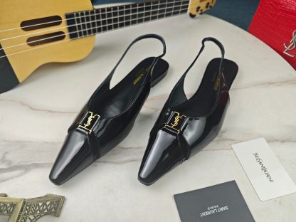 Ysl patent leather shiny flat heel ysl sandals - Image 7