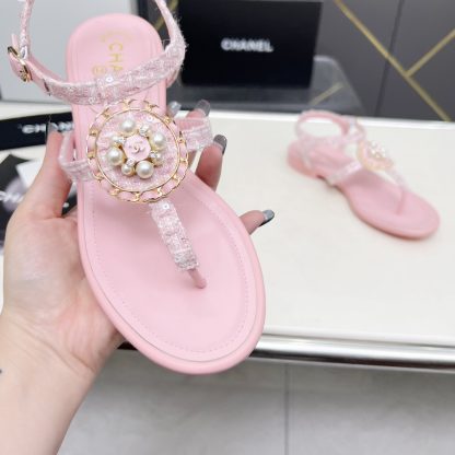 Chanel Spring-Summer Dance Shoes Collection New Retro Pink Sandals - Image 8