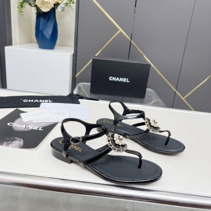 Chanel Spring-Summer Dance Shoes Collection New Black Retro Sandals - Image 8