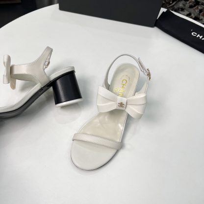 Chanel Early Spring Dance Shoes Series White Delicate Sandals Heel Height 6cm - Image 8
